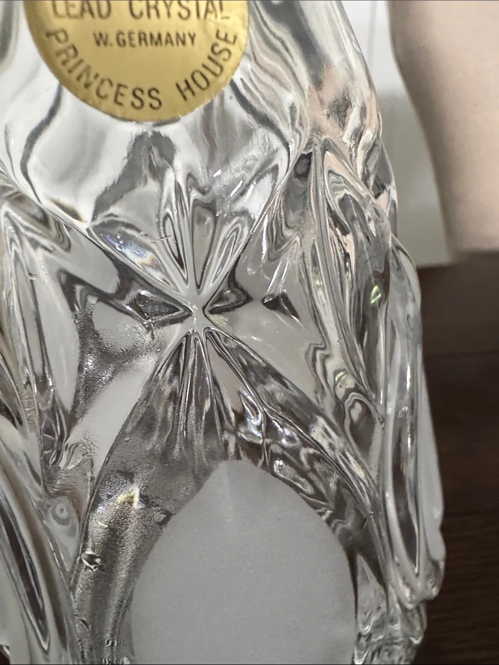 Princess House Cut Crystal Decanter with Stopper - Crystal 24 Lead - W. Germany